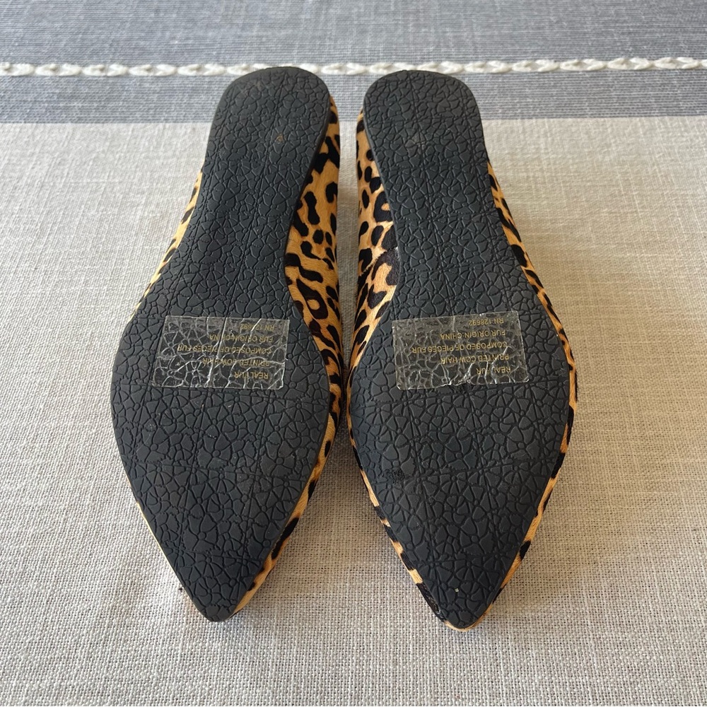 Steve Madden Feather Leopard Loafers Size 7 Genuine Calf Hair Flats - Picture 7 of 9